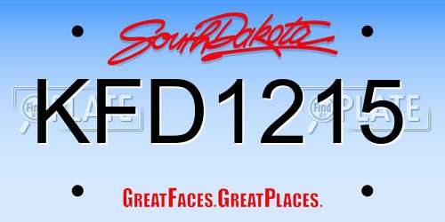 KFD1215 South Dakota License Plate