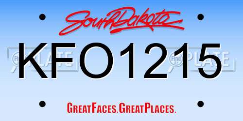 KFO1215 South Dakota License Plate