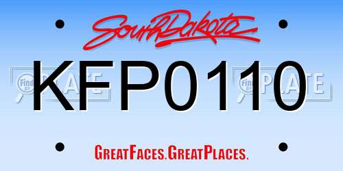 KFP0110 South Dakota License Plate