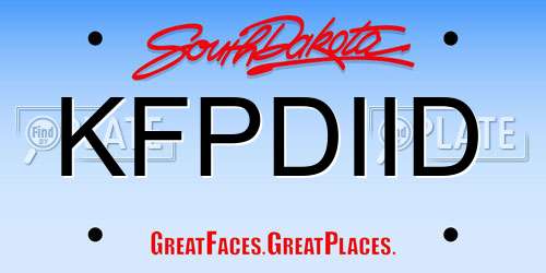 KFPDIID South Dakota License Plate