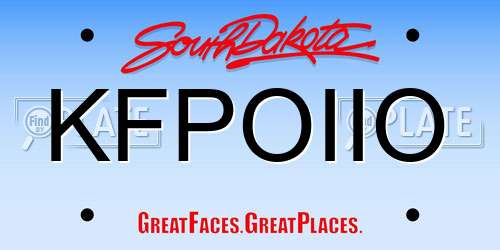 KFPOIIO South Dakota License Plate