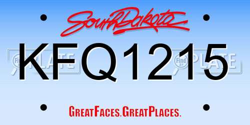 KFQ1215 South Dakota License Plate