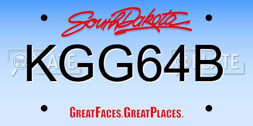 KGG64B South Dakota License Plate