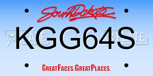 KGG64S South Dakota License Plate