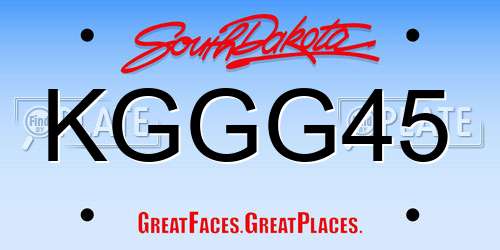 KGGG45 South Dakota License Plate