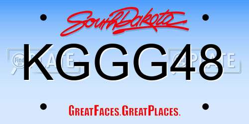 KGGG48 South Dakota License Plate