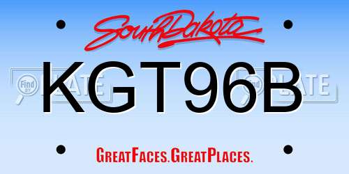KGT96B South Dakota License Plate