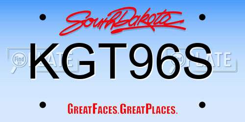 KGT96S South Dakota License Plate
