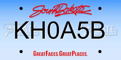 KH0A5B South Dakota License Plate