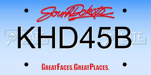 KHD45B South Dakota License Plate