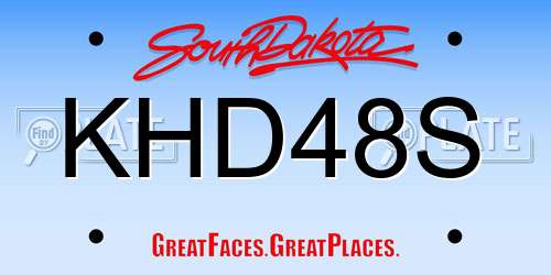 KHD48S South Dakota License Plate