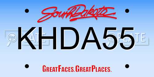 KHDA55 South Dakota License Plate