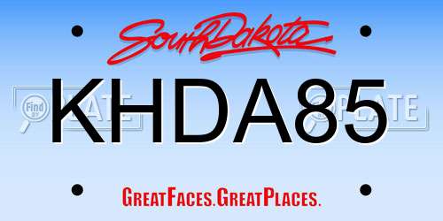 KHDA85 South Dakota License Plate