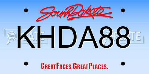 KHDA88 South Dakota License Plate