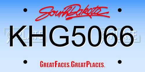 KHG5066 South Dakota License Plate