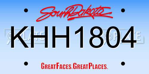 KHH1804 South Dakota License Plate