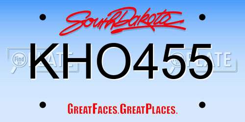 KHO455 South Dakota License Plate