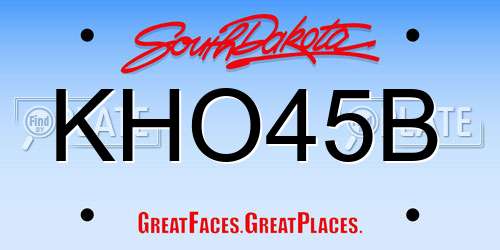 KHO45B South Dakota License Plate