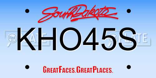 KHO45S South Dakota License Plate