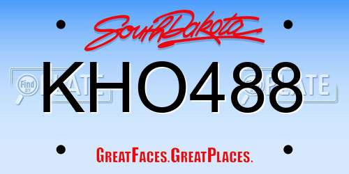 KHO488 South Dakota License Plate