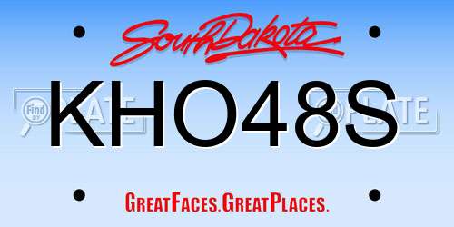 KHO48S South Dakota License Plate