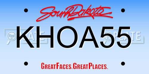KHOA55 South Dakota License Plate
