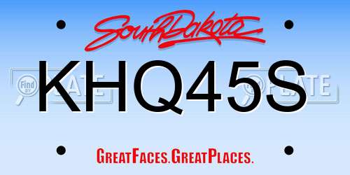 KHQ45S South Dakota License Plate