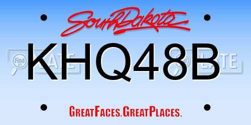KHQ48B South Dakota License Plate