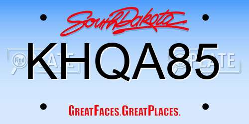 KHQA85 South Dakota License Plate