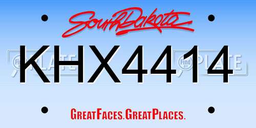 KHX4414 South Dakota License Plate