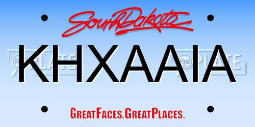 KHXAAIA South Dakota License Plate