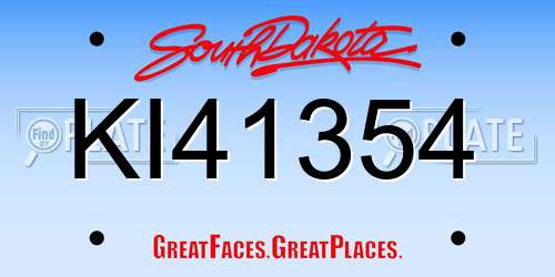 KI41354 South Dakota License Plate