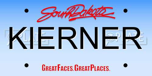 KIERNER South Dakota License Plate