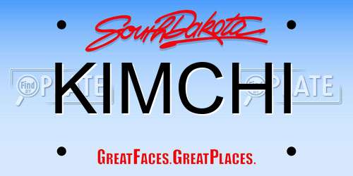 KIMCHI South Dakota License Plate