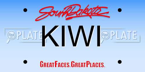 KIWI South Dakota License Plate