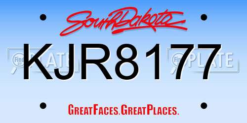 KJR8177 South Dakota License Plate