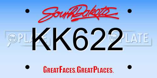 KK622 South Dakota License Plate