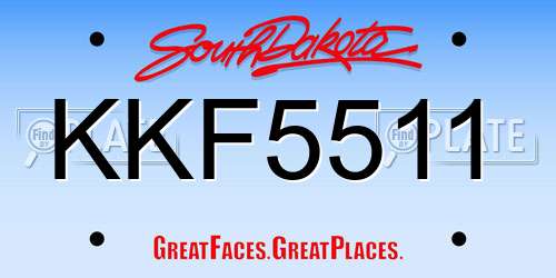 KKF5511 South Dakota License Plate