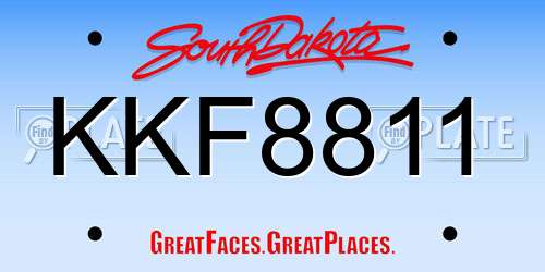KKF8811 South Dakota License Plate