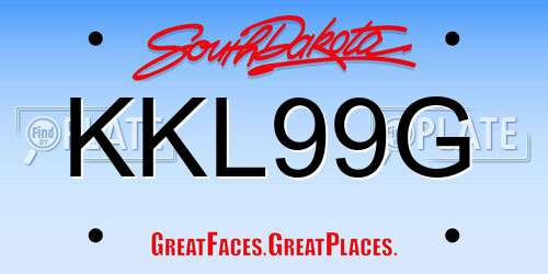 KKL99G South Dakota License Plate