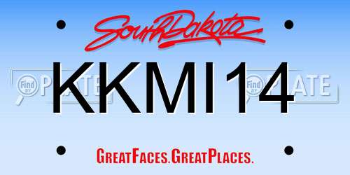 KKMI14 South Dakota License Plate
