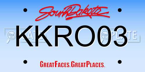 KKRO03 South Dakota License Plate