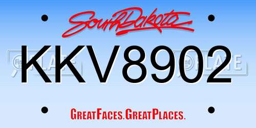 KKV8902 South Dakota License Plate