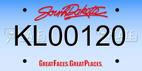 KL00120 South Dakota License Plate