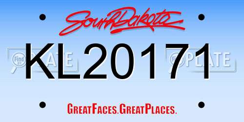 KL20171 South Dakota License Plate