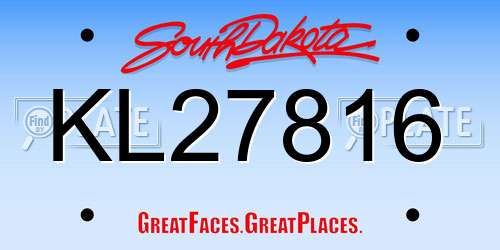 KL27816 South Dakota License Plate