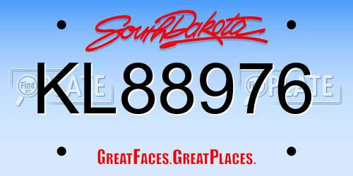 KL88976 South Dakota License Plate