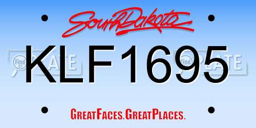 KLF1695 South Dakota License Plate