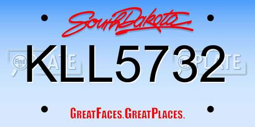 KLL5732 South Dakota License Plate
