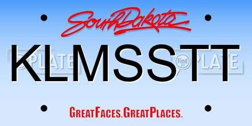 KLMSSTT South Dakota License Plate